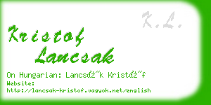 kristof lancsak business card